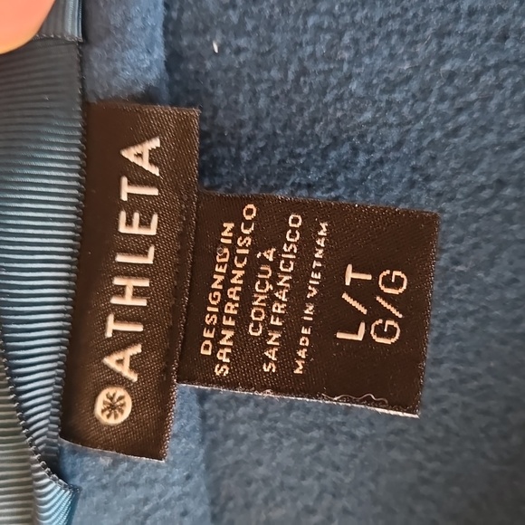 Athleta Blue Full Zip Sweatshirt Jacket, Womens Large Tall, Great Condition - Picture 2 of 11
